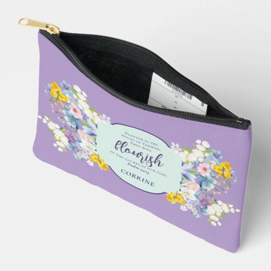 Wasserfarbene Frühlingsblumen Bibel Verse Personal Zubehörtasche (Offen)