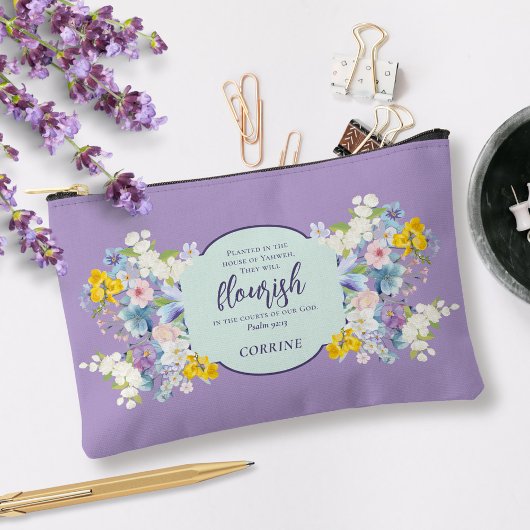 Wasserfarbene Frühlingsblumen Bibel Verse Personal Zubehörtasche