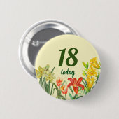 Wasserfarbene Frühlingsblumen Blumenbilder Button (Vorne & Hinten)