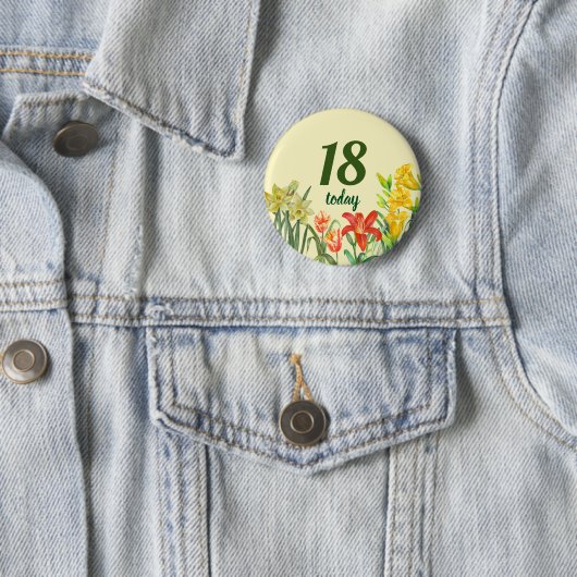 Wasserfarbene Frühlingsblumen Blumenbilder Button (Beispiel)