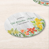 Wasserfarbene Frühlingsblumen Blumenbilder Runder Pappuntersetzer (Angewinkelt)