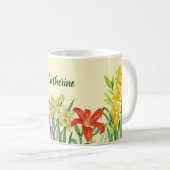 Wasserfarbene Frühlingsblumen Botanische Illustrat Kaffeetasse (VorderseiteRechts)
