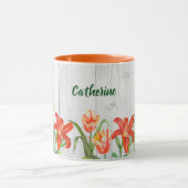 Wasserfarbene Frühlingsblumen Botanische Illustrat Tasse (Zentrum)