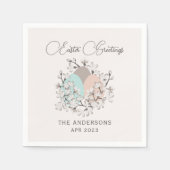 Wasserfarbene Frühlingsblumen Eier Ostern Serviette (Vorderseite)