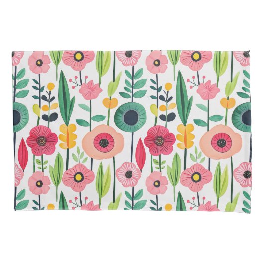 Wasserfarbene Frühlingsblumen Elegante Kissenbezug (Vorderseite)