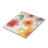 Wasserfarbene Frühlingsblumen Farbenfrohe Blumen a Fliese (Seite)