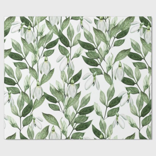 Wasserfarbene Frühlingsblumen Geschenkpapier (Flach)