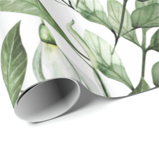 Wasserfarbene Frühlingsblumen Geschenkpapier (Rolleneckpunkt)