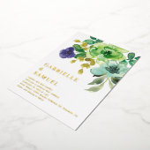 Wasserfarbene Frühlingsblumen & Grünpflanzen Hochz Folieneinladung (Gedreht)