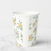 Wasserfarbene Frühlingsblumen & Milchdesign Pappbecher (Rechts)