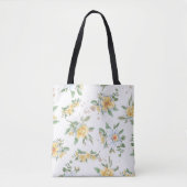 Wasserfarbene Frühlingsblumen & Milchdesign Tasche (Vorderseite)