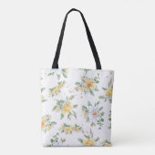Wasserfarbene Frühlingsblumen & Milchdesign Tasche (Rückseite)