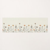 Wasserfarbene Frühlingsblumen mit Namen Rustikale Yogamatte (Rückseite (Horizontal))