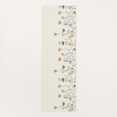 Wasserfarbene Frühlingsblumen mit Namen Rustikale Yogamatte (Rückseite)