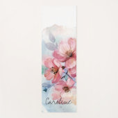 Wasserfarbene Frühlingsblumen. Name hinzufügen. Yogamatte (Vorderseite)