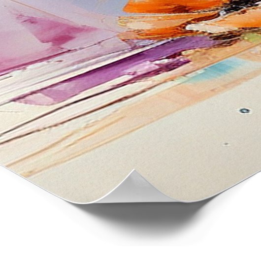 Wasserfarbene Frühlingsblumen Poster (Ecke)