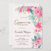Wasserfarbene Frühlingsblumen Quinceñera Einladung (Vorderseite)