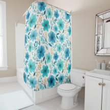 Wasserfarbene Frühlingsblumen Soft Baby Blue Flora