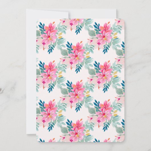 Wasserfarbene Frühlingsblumen Süß 16 Einladung (Rückseite)