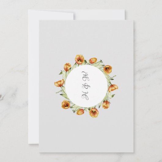 Wasserfarbene Frühlingsblumen Tulpen Save the Date Einladung (Rückseite)