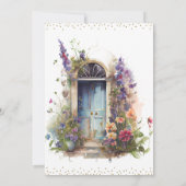 Wasserfarbene Frühlingsblumen Tür neue Zuhause Ankündigung (Rückseite)