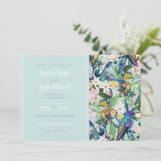 Wasserfarbene Frühlingsblumen Vogelmuster (Stehend Vorderseite)