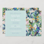 Wasserfarbene Frühlingsblumen Vogelmuster (Vorne/Hinten)