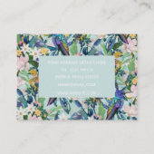 Wasserfarbene Frühlingsblumen Vogelmuster Visitenkarte (Rückseite)