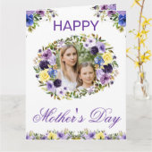 Wasserfarbene Frühlingsblumen Wreath Mother Day Karte (Gelbe Blume)