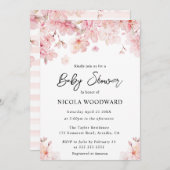 Wasserfarbene Frühlingsbrasse Blüten Babydusche Einladung (Vorne/Hinten)