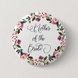 Wasserfarbene Frühlingsflormutter der Braut Button