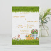 Wasserfarbene Frühlingsgebirge Hochzeit Invita Einladung (Stehend Vorderseite)