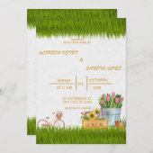 Wasserfarbene Frühlingsgebirge Hochzeit Invita Einladung (Vorne/Hinten)