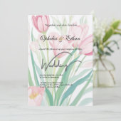 Wasserfarbene Frühlingshuppen, Einladung zur Hochz (Stehend Vorderseite)