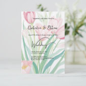 Wasserfarbene Frühlingshuppen, Einladung zur Hochz (Stehend Vorderseite)