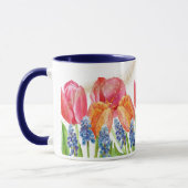 Wasserfarbene Frühlingshuppen und Blume Glitzer Tasse (Links)