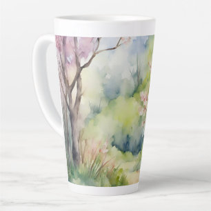 Wasserfarbene Frühlingslandschaft Milchtasse