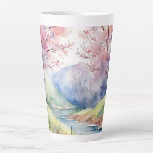 Wasserfarbene Frühlingslandschaft Milchtasse (Vorderseite)