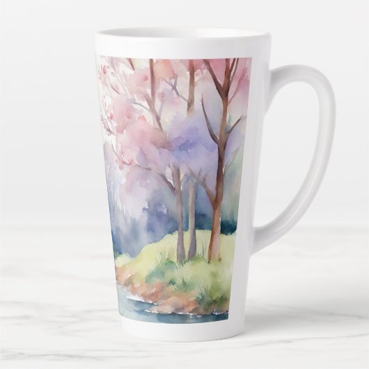 Wasserfarbene Frühlingslandschaft Milchtasse (Rechts)