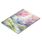 Wasserfarbene Frühlingslandschaft Notizblock (Linke Seite)