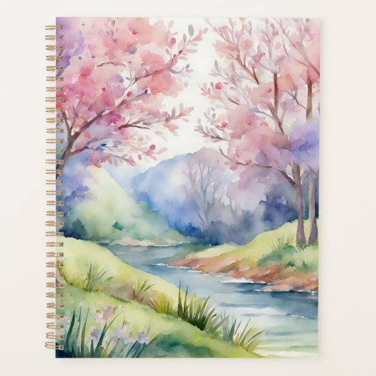 Wasserfarbene Frühlingslandschaft Planer (Vorderseite)