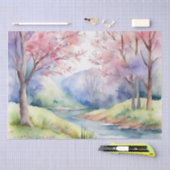 Wasserfarbene Frühlingslandschaft Seidenpapier (Handwerk)