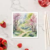 Wasserfarbene Frühlingslandschaft Serviette (Beispiel)