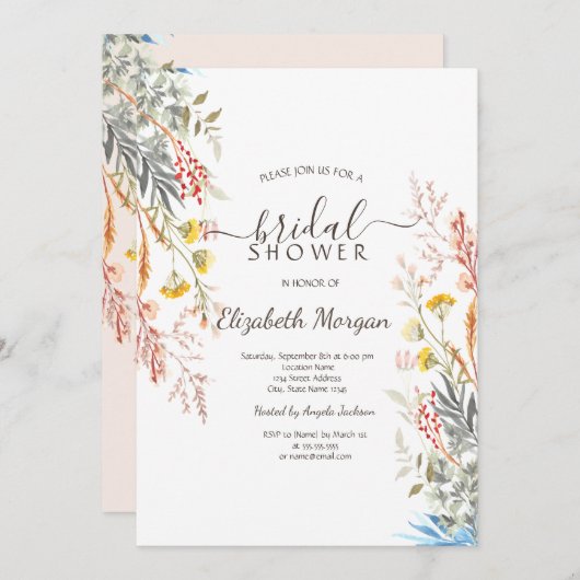 Wasserfarbene Frühlingsmischung Wildblume Weiden g Einladung (Vorne/Hinten)