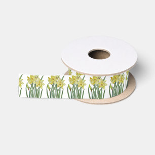 Wasserfarbene Frühlingstrockner Botanische Illust Satinband