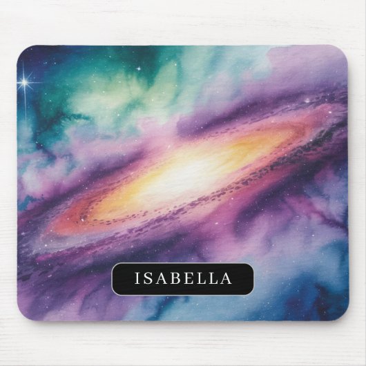 Wasserfarbene Galaxie-Nebel-Mauspad Mousepad (Vorne)