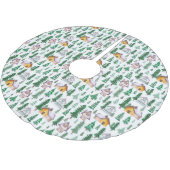 Wasserfarbene gemütliche Kabinen im Pinienwald Mus Polyester Weihnachtsbaumdecke (Schrägansicht)