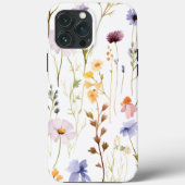 Wasserfarbene gepresste getrocknete Wildblumen Case-Mate iPhone Hülle (Rückseite)