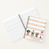 Wasserfarbene gepunktete Pflanze Personalisiert Jo Notizblock (Innenseite)