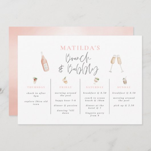 Wasserfarbene Getränke Brunch und Bachelorett (Vorne/Hinten)